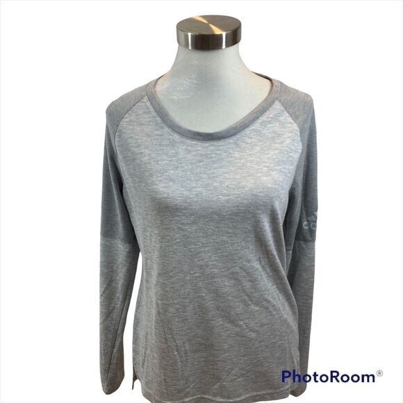 Ladies adidas Climalite Long‎ Sleeved Two Tone Grey Sweatshirt Size Medium - Picture 4 of 11